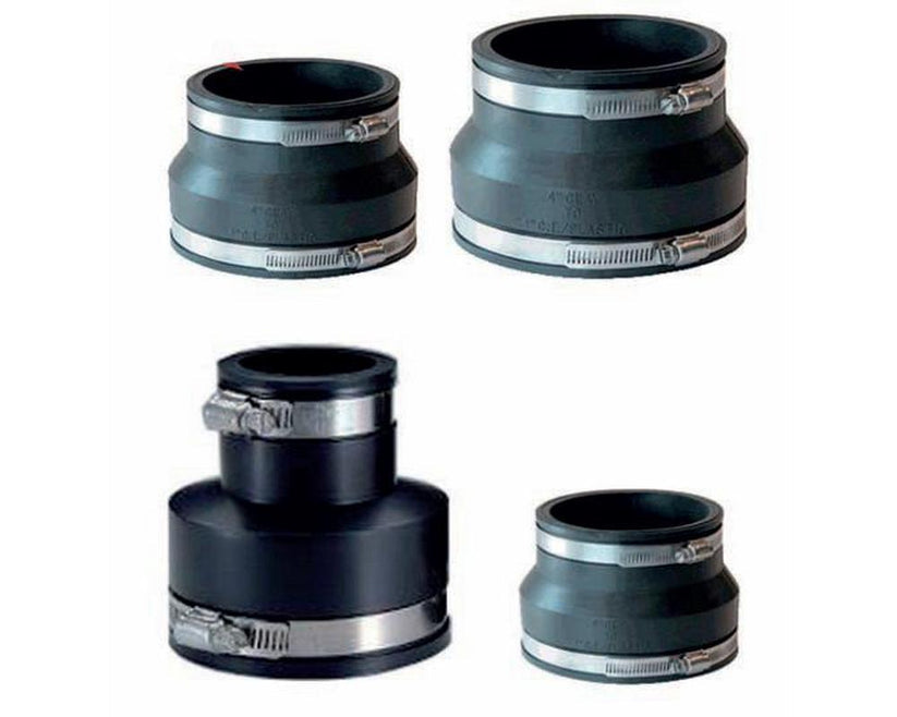 Flexible Reducing Connector With Clips 4"-1.5"